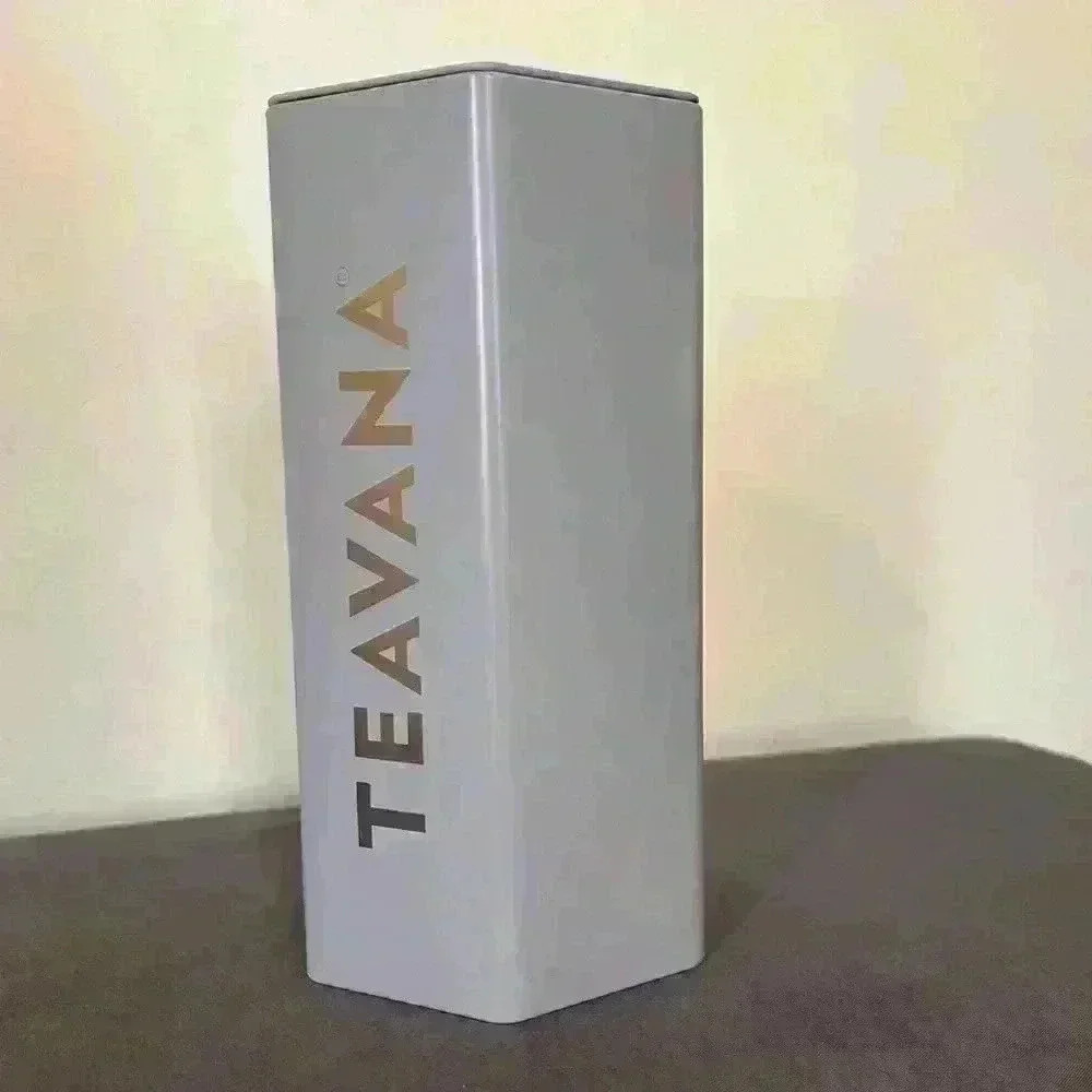 Teavana- Coated Metal Canister- Hexagon- Gray